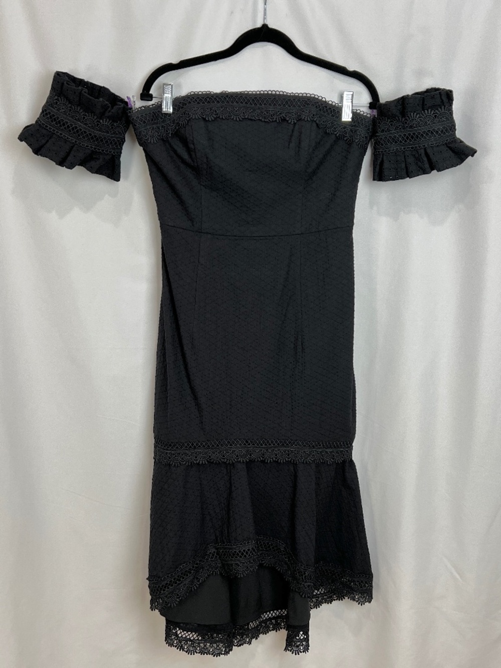 Lumier By Bariano  Strapless Dress High Low Black Midi Size Large